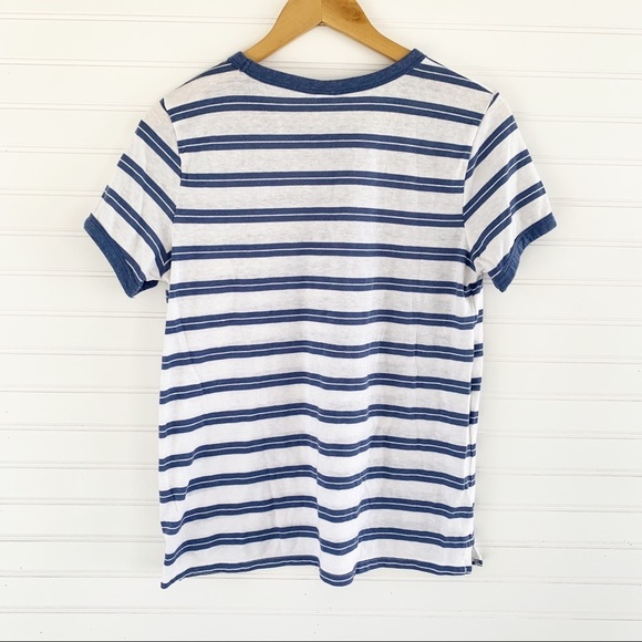 Old Navy Blue and White Striped Tee Shirt Size Large - Picture 2 of 6